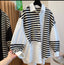 Women's Contrast Stripes Loose Shirt