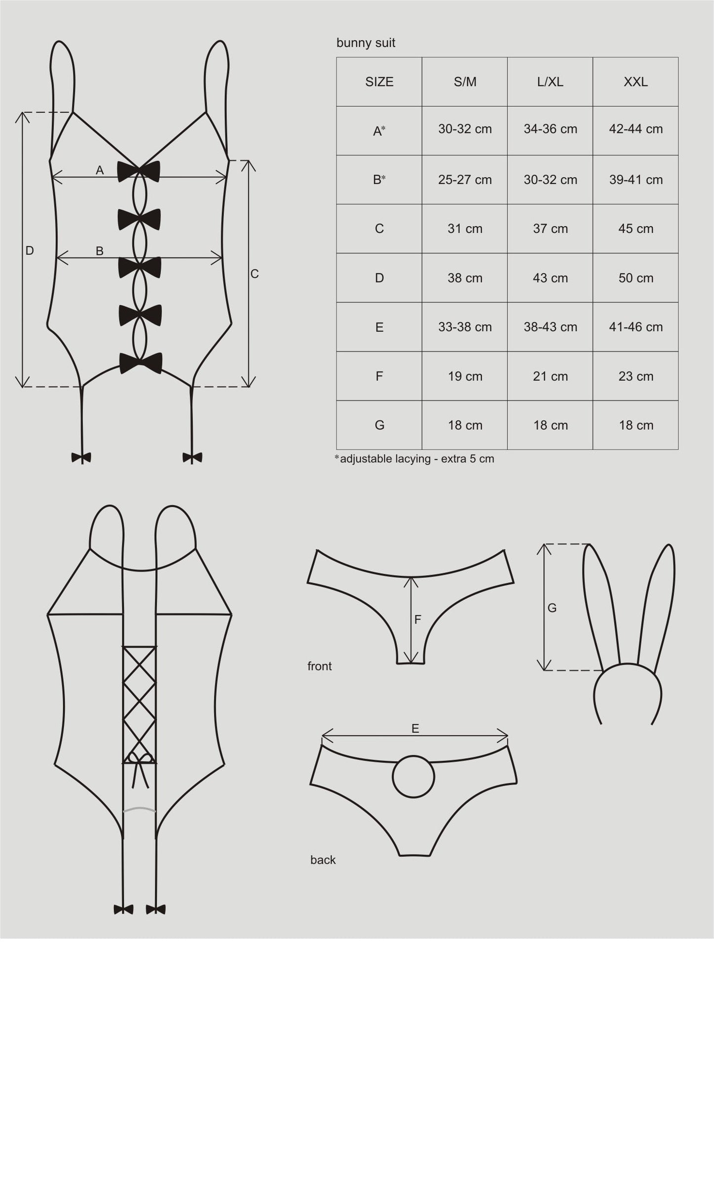 Obsessive Bunny Suit 4 Piece Womens Costume Obsessive