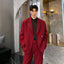 Men's Black Iron Ring Decor Stylish Suit Jacket and Loose Blazer