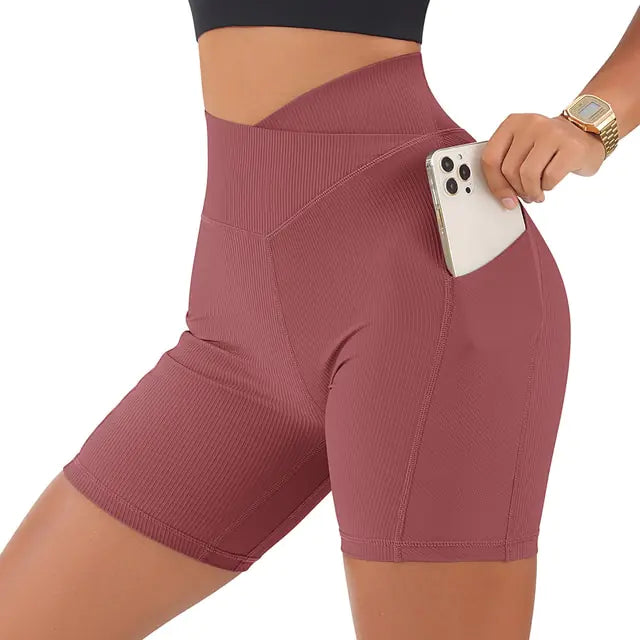 Women's High Waist Workout Seamless Fitness Yoga Shorts