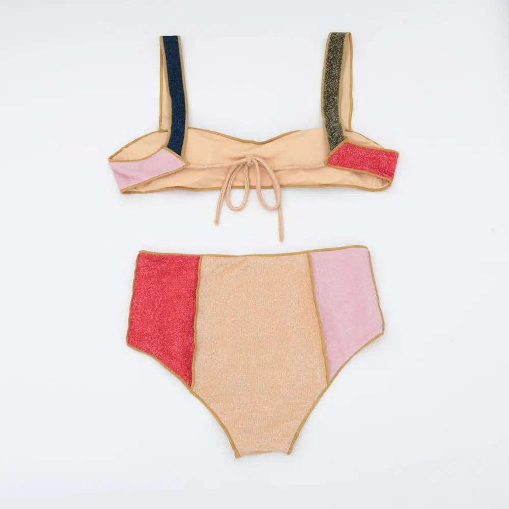 Women's Harriet High Waist Patchwork Bikini