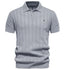 Men's Ribbed Knit Polo Shirt