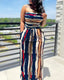 Women's Sleeveless Printed Tube Top Jumpsuit