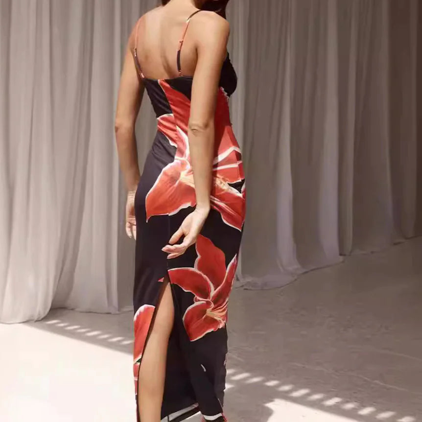 Women's Floral Suspender Dress