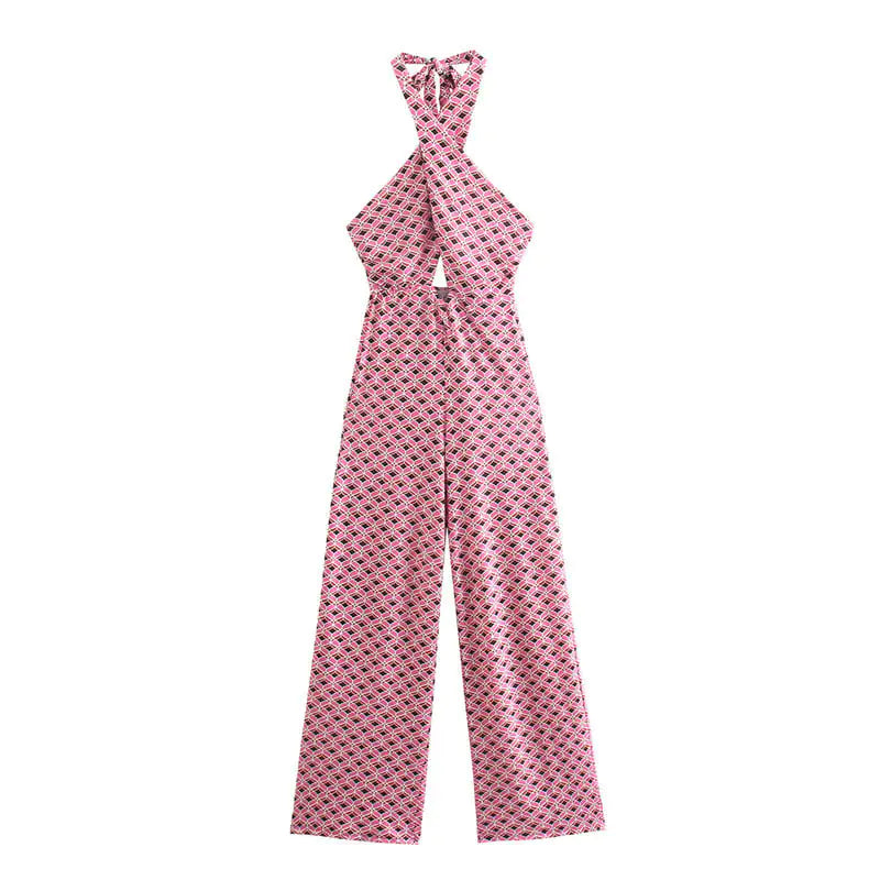 Women's High Waist Casual Cross Jumpsuit