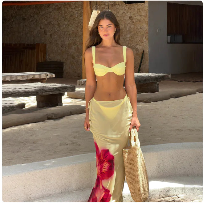 Women's 3 Piece Printed Bikini Set