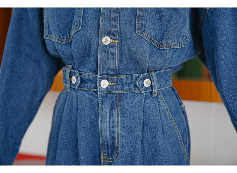 Women's High Waist Slimming Denim Jumpsuit