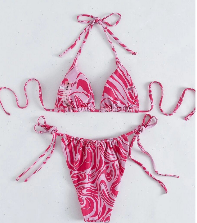 Women's Three Piece Floral Print Bikini Set