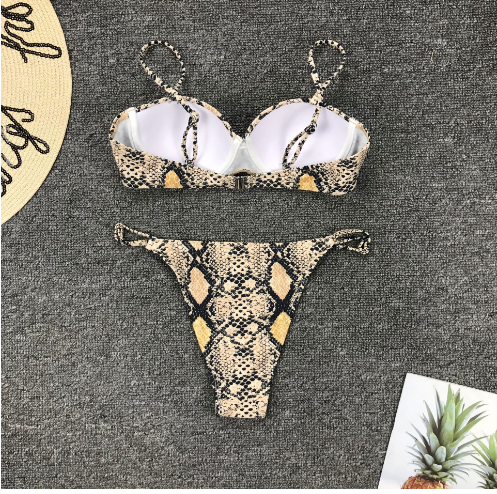 Women's Snake Print Bikini Set