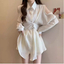 Women's Lapel Halter Shirt Dress Women's Dresses Unbranded Apricot M