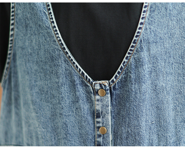 Women's Denim Tank Top Jumpsuit