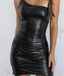Summer Solid Color Mini Dress - Women's PU Leather (One Piece)
