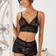 Women's Lace Sexy Sheer Lingerie Set Women's Lingerie Unbranded Black S