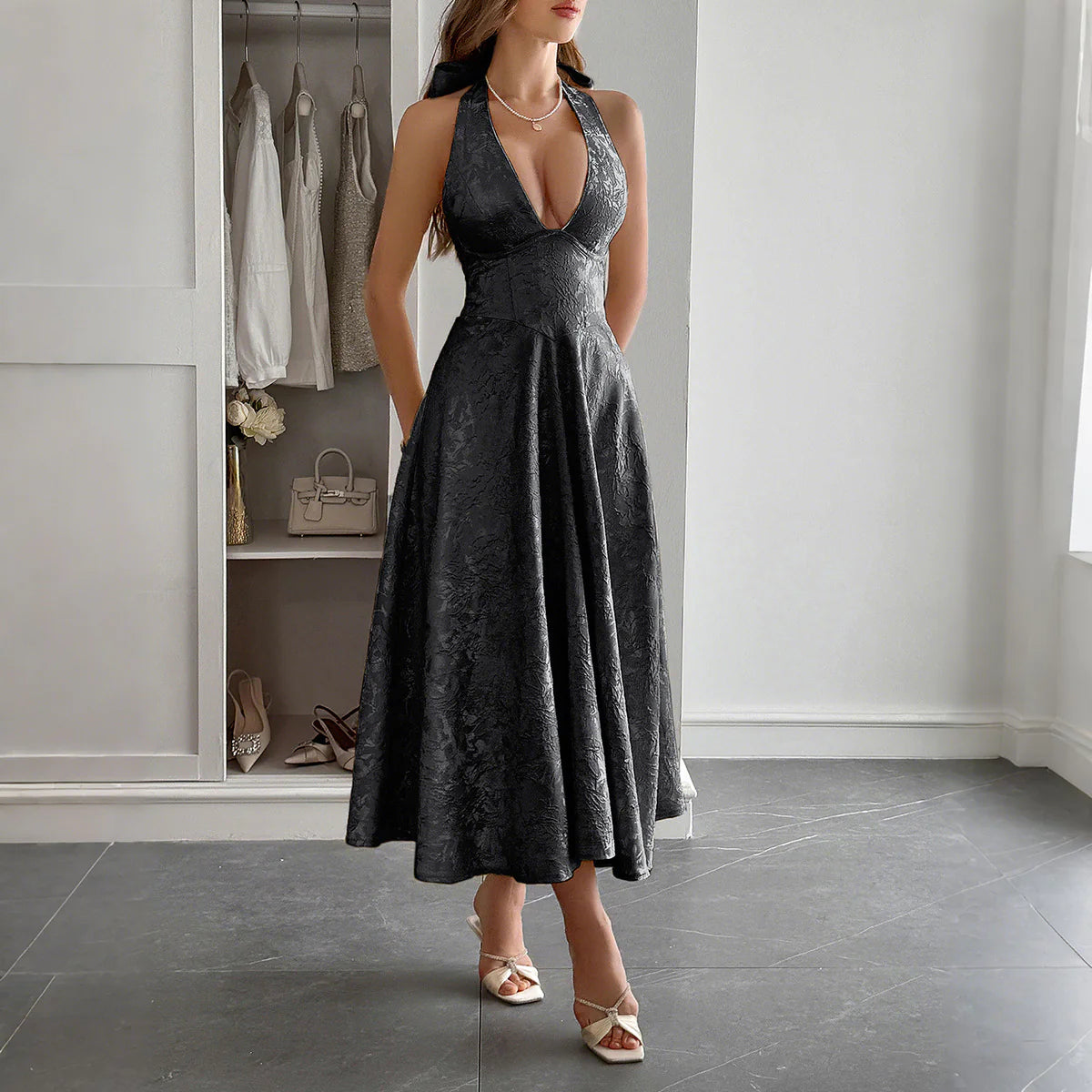 Women's Halter Backless Dress