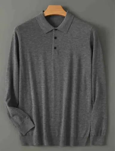 Men Long Sleeved Knitted Shirt