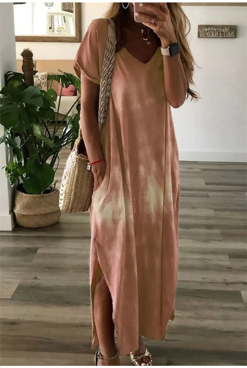 Women's Tie Dye Short Sleeve Dress