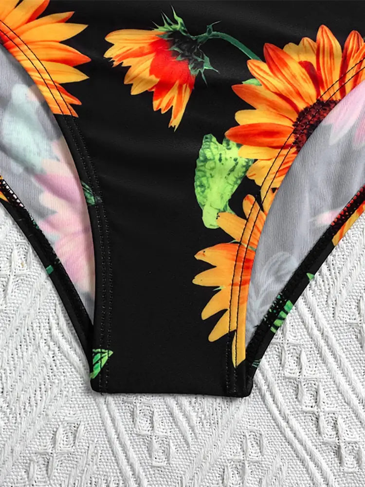 Women's Floral High Waist Bikini Set