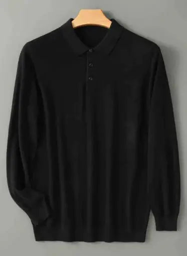 Men Long Sleeved Knitted Shirt