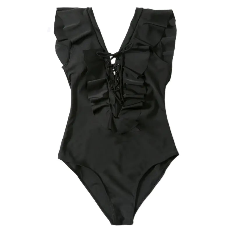 Women's Leopard Print Cutout One Piece Bikini Swimsuit