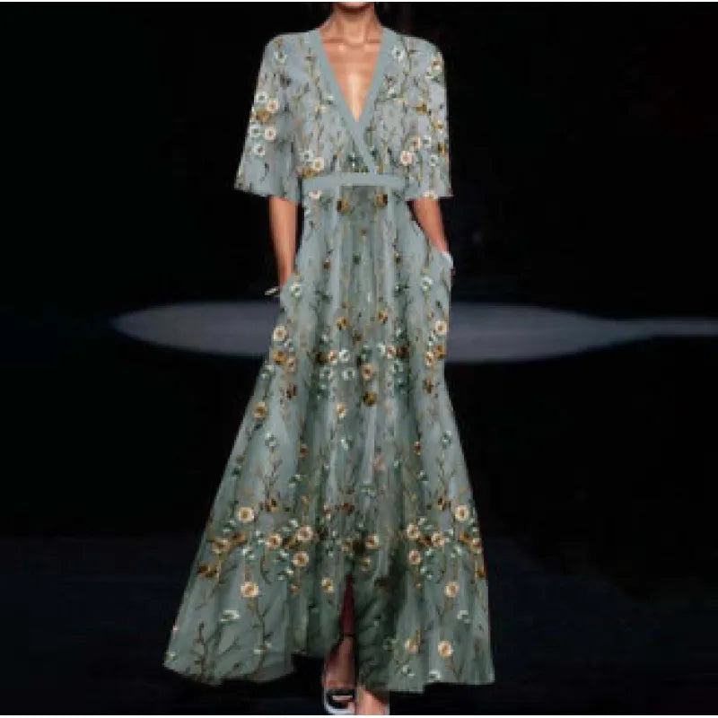 Women's Printed Pleated Dress