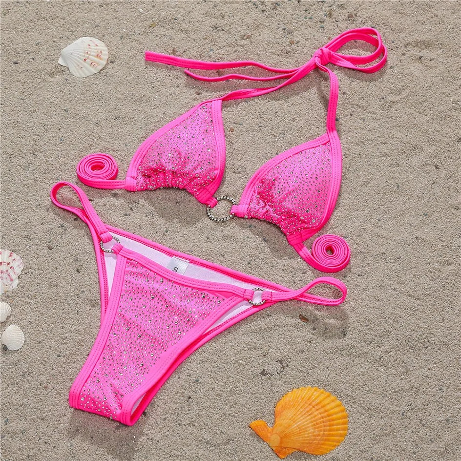 Women's Bandage Mini Thong Bikini Set
