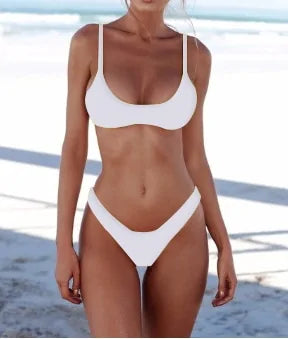 Women's Solid Sexy Bikini Set Two Piece Swimwear
