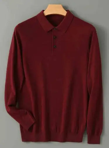 Men Long Sleeved Knitted Shirt