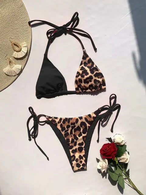Women's Ellolace Leopard 2 Piece Bikini Set