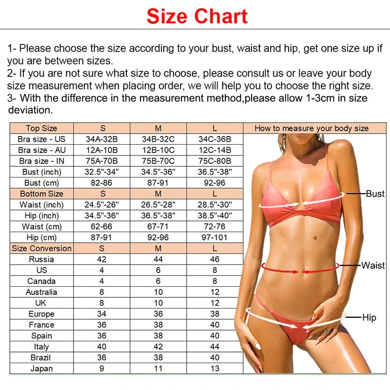 Women's Plain Bandeau Bikini Swimsuit