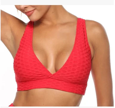 Women Fitness Deep V Neck Backless Breathable Bra