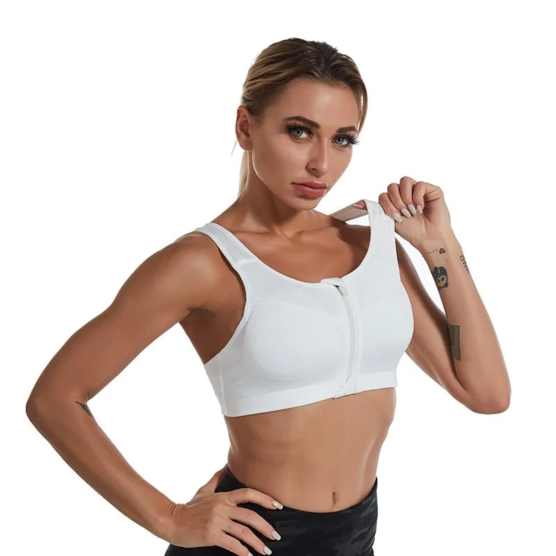 Womens Zip Up Sports Bra