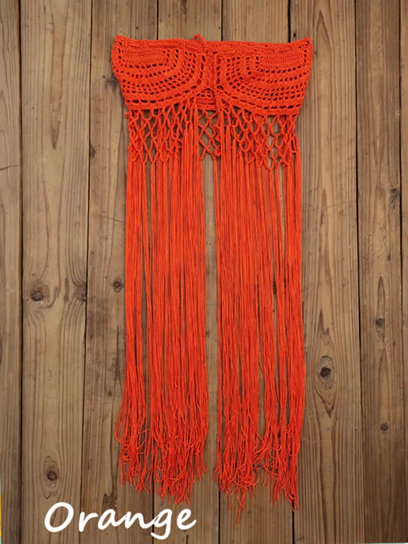 Women's Hand Crocheted Beach Dress And Bikini Cover Skirt