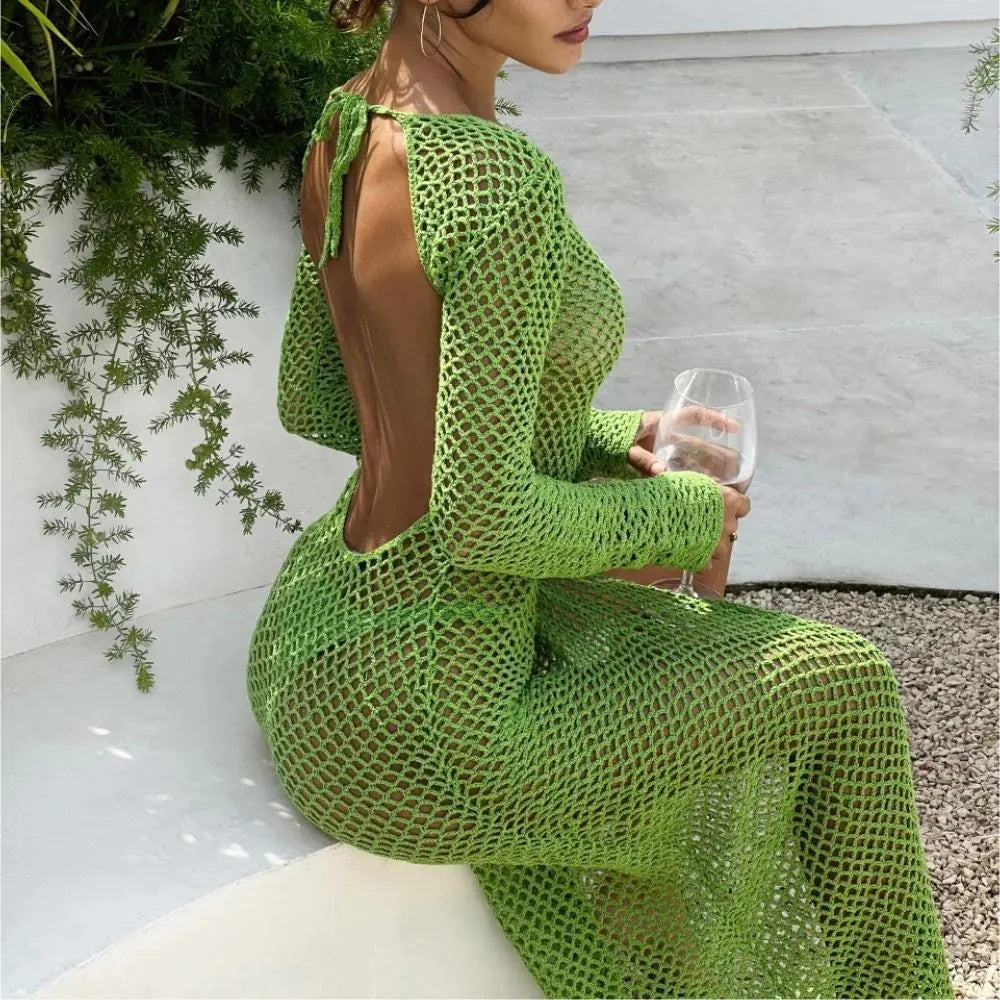 Women's Cross Border Sexy Hollow Back Knit Dress