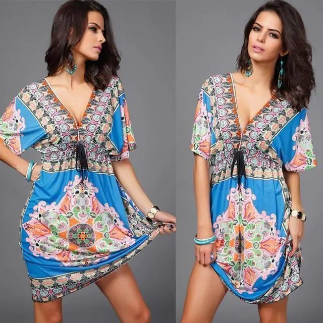 Women's Plus Size V Neck Sexy Milk Silk Long Dress