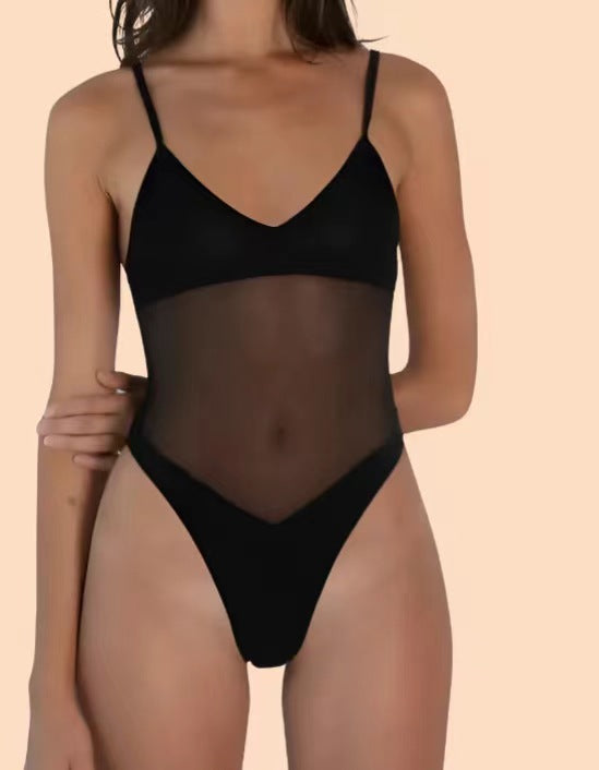 Women's One Piece Tie Up Bikini Swimsuit