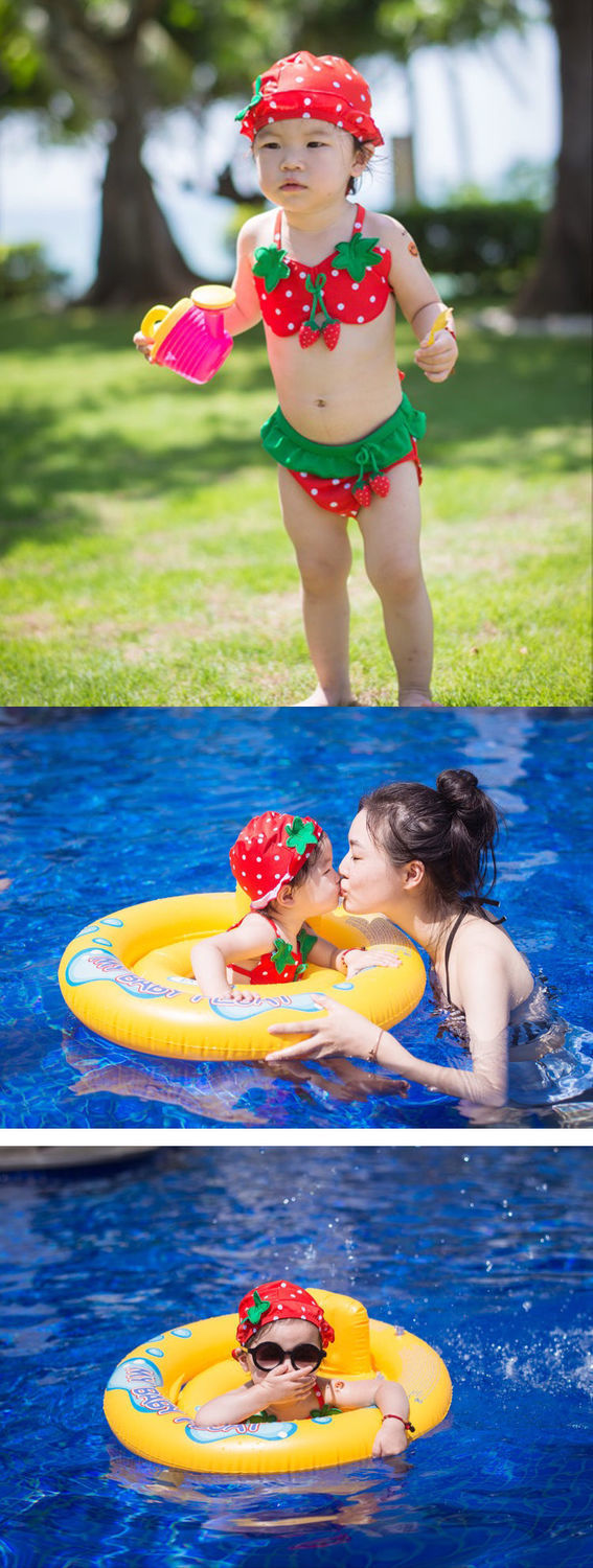 Kids Fruit Print Bikini Set For Girls