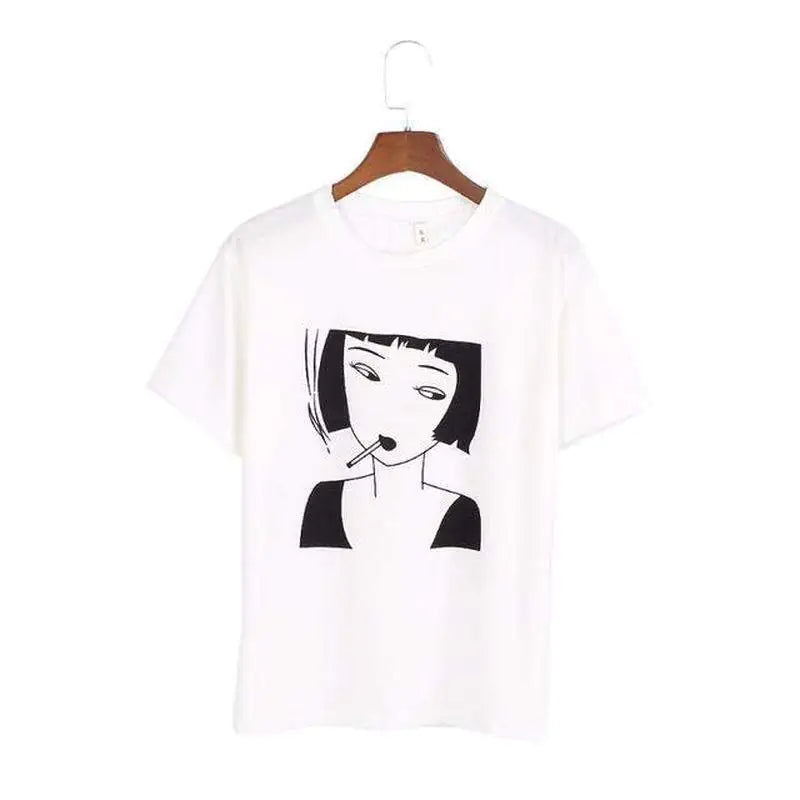 Anime Smoking Girl Tshirt