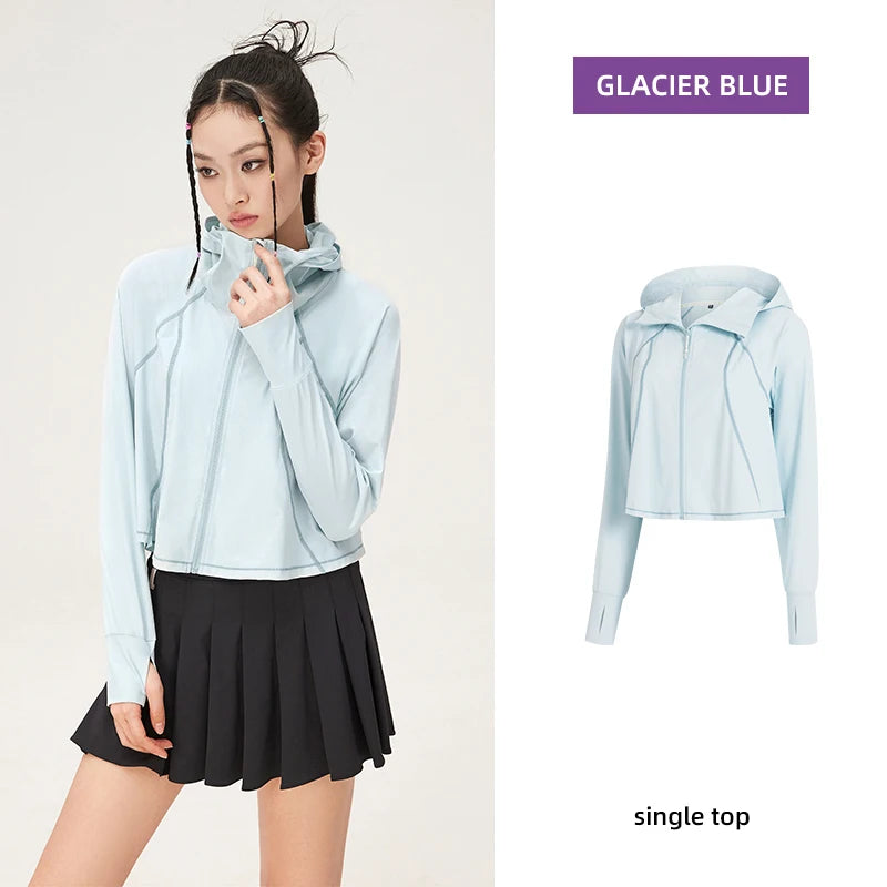 UPF 50+ UV Sun Protection Zip Up Hoodie Long Sleeve Women