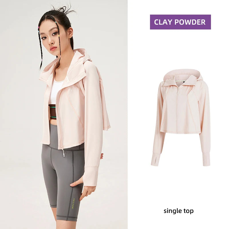 UPF 50+ UV Sun Protection Zip Up Hoodie Long Sleeve Women