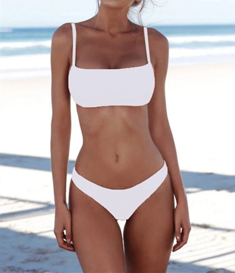 Women's Solid Sexy Bikini Set Two Piece Swimwear