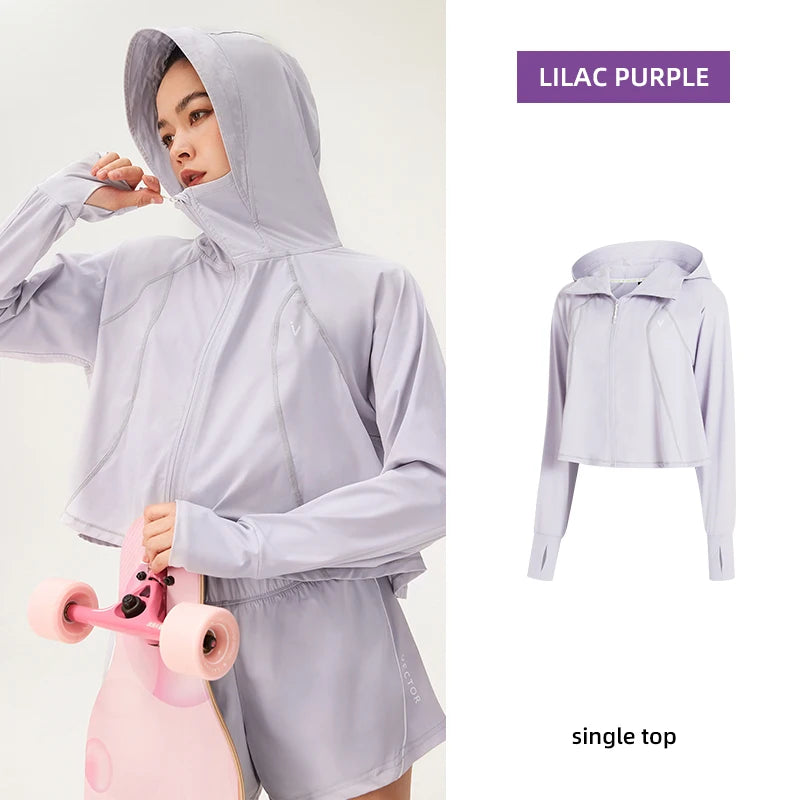UPF 50+ UV Sun Protection Zip Up Hoodie Long Sleeve Women