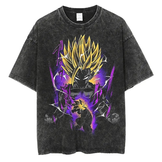Anime Dragon Ball Washed Oversized Tshirt
