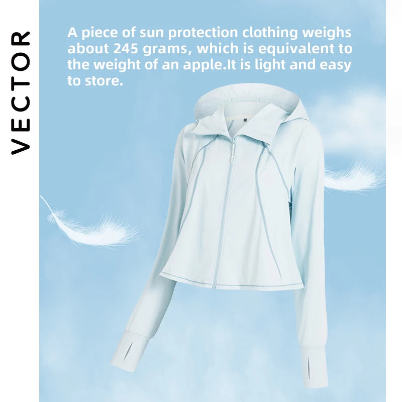 UPF 50+ UV Sun Protection Zip Up Hoodie Long Sleeve Women