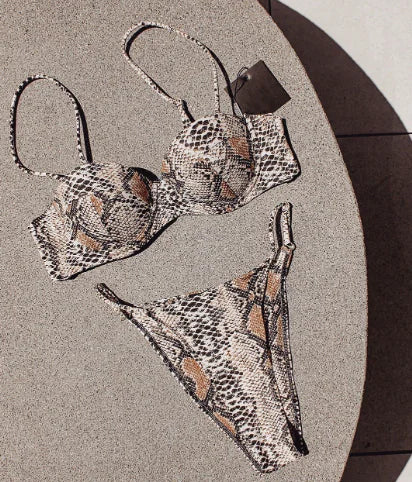 Women's Snake Print Bikini Set
