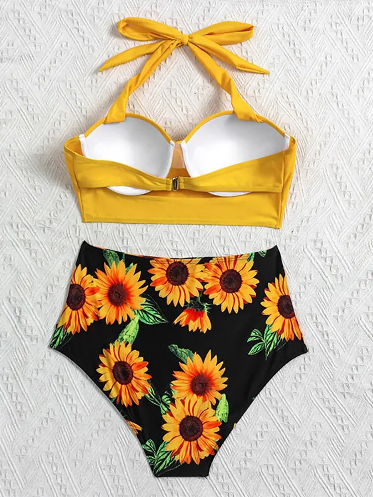 Women's Floral High Waist Bikini Set