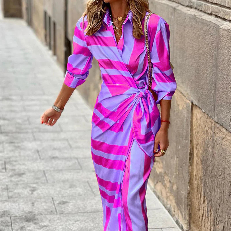 Women's Striped Cardigan Dress
