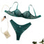 House Of Dasein Green Leopard Print Bra Underwear Sexy Hollow Thin Cup With Steel Ring Comfortable Erotic Set For Women - Green - S