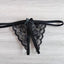 Yunfangyan Lace Bow Crotch Free Panties Black Women's Lingerie unbranded