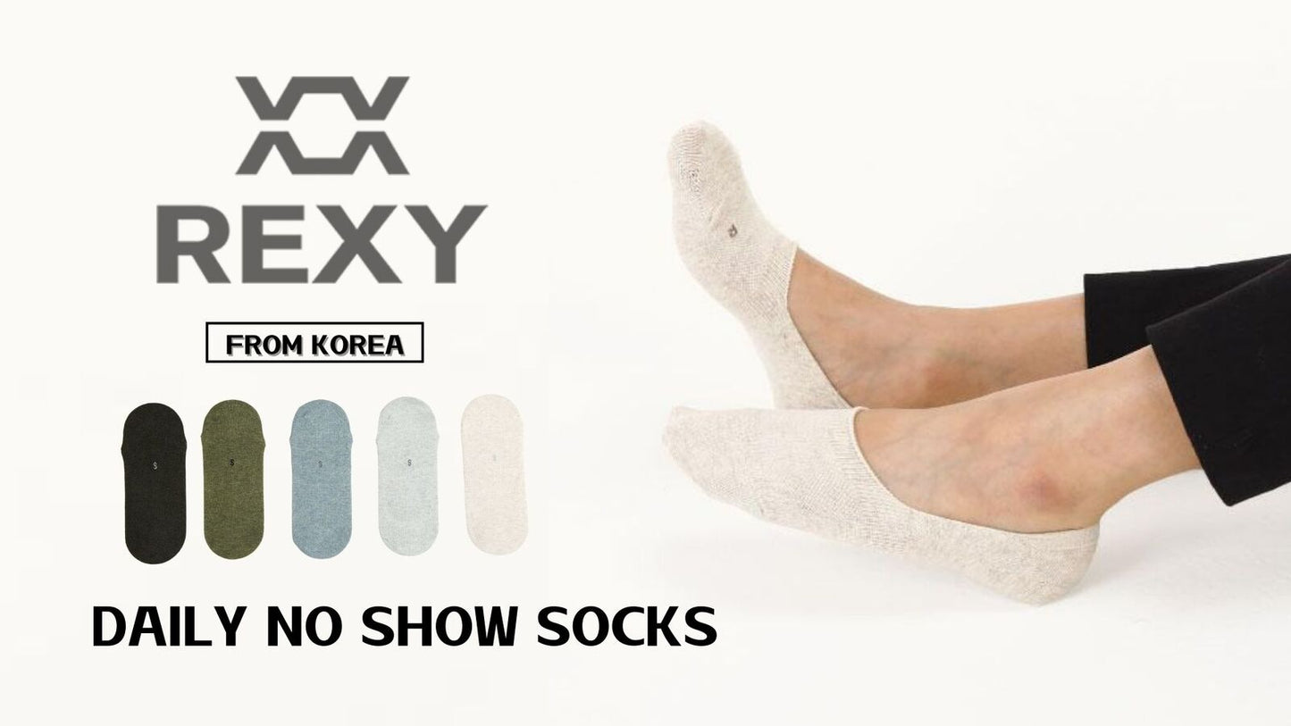 10X Small Daily No Show Sock - MULTI COLOUR 5X Rexy Daily No Show Ankle Socks Small Non-Slip Breath