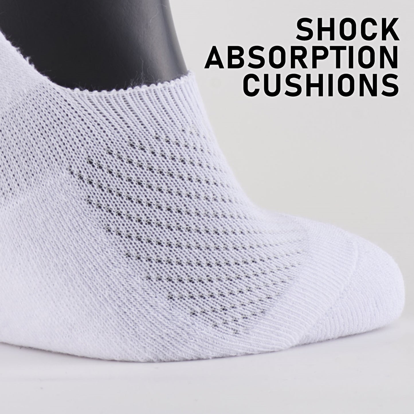 6X Rexy Cushion No Show Ankle Socks Small Non-Slip Breathable BLACK